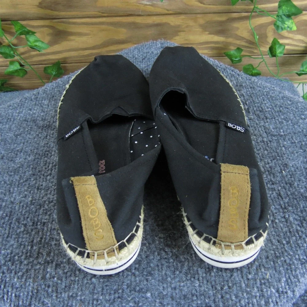 Bobs By Skechers Women's  Espadrille Black Fabric Sz 9 Medium‎  Used 2025
